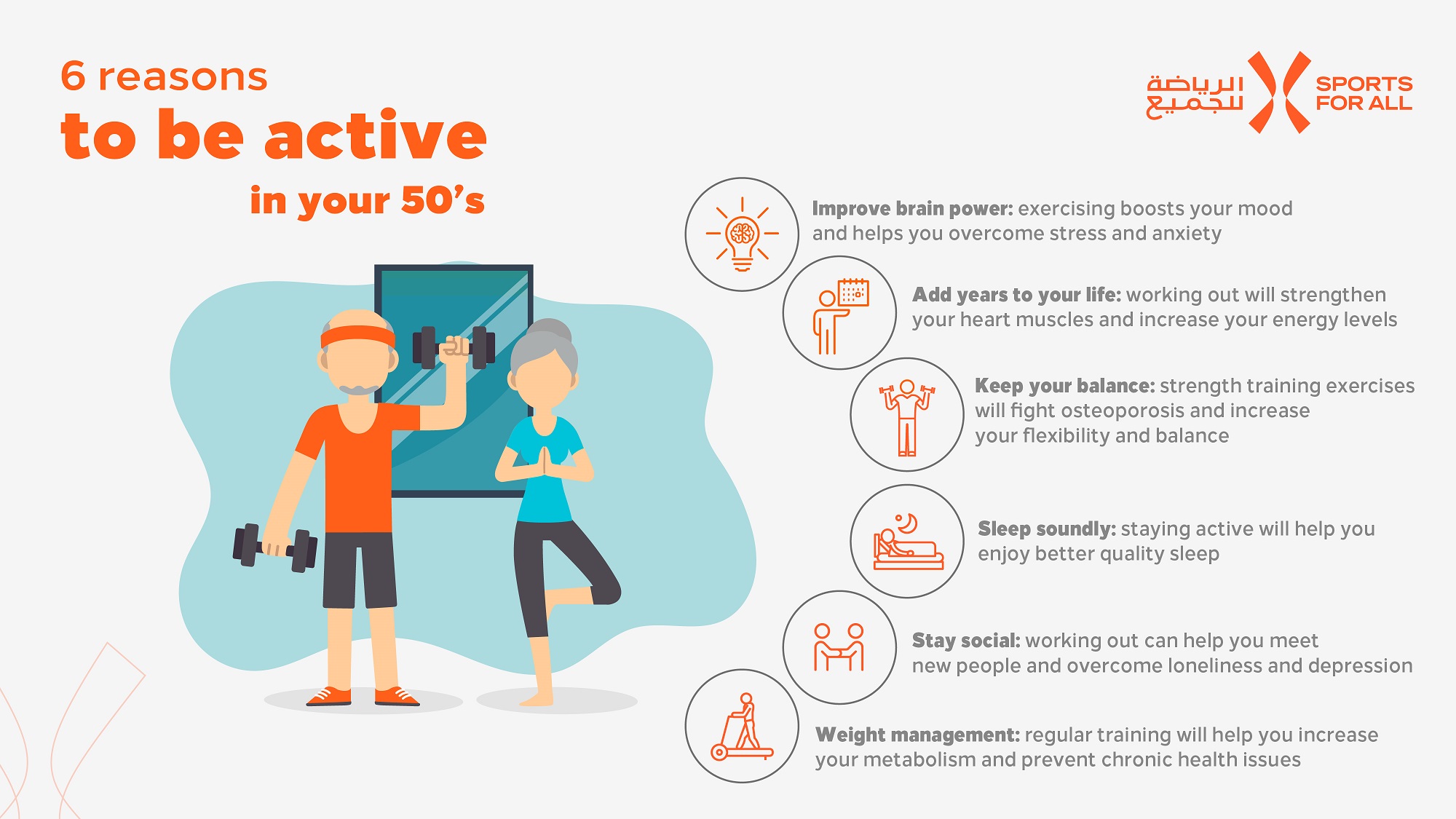 Six reasons to get active in your 50s Sports For All